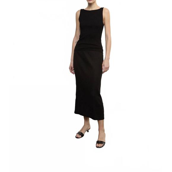 NEW ENZA COSTA linen pencil skirt in black - Picture 1 of 2